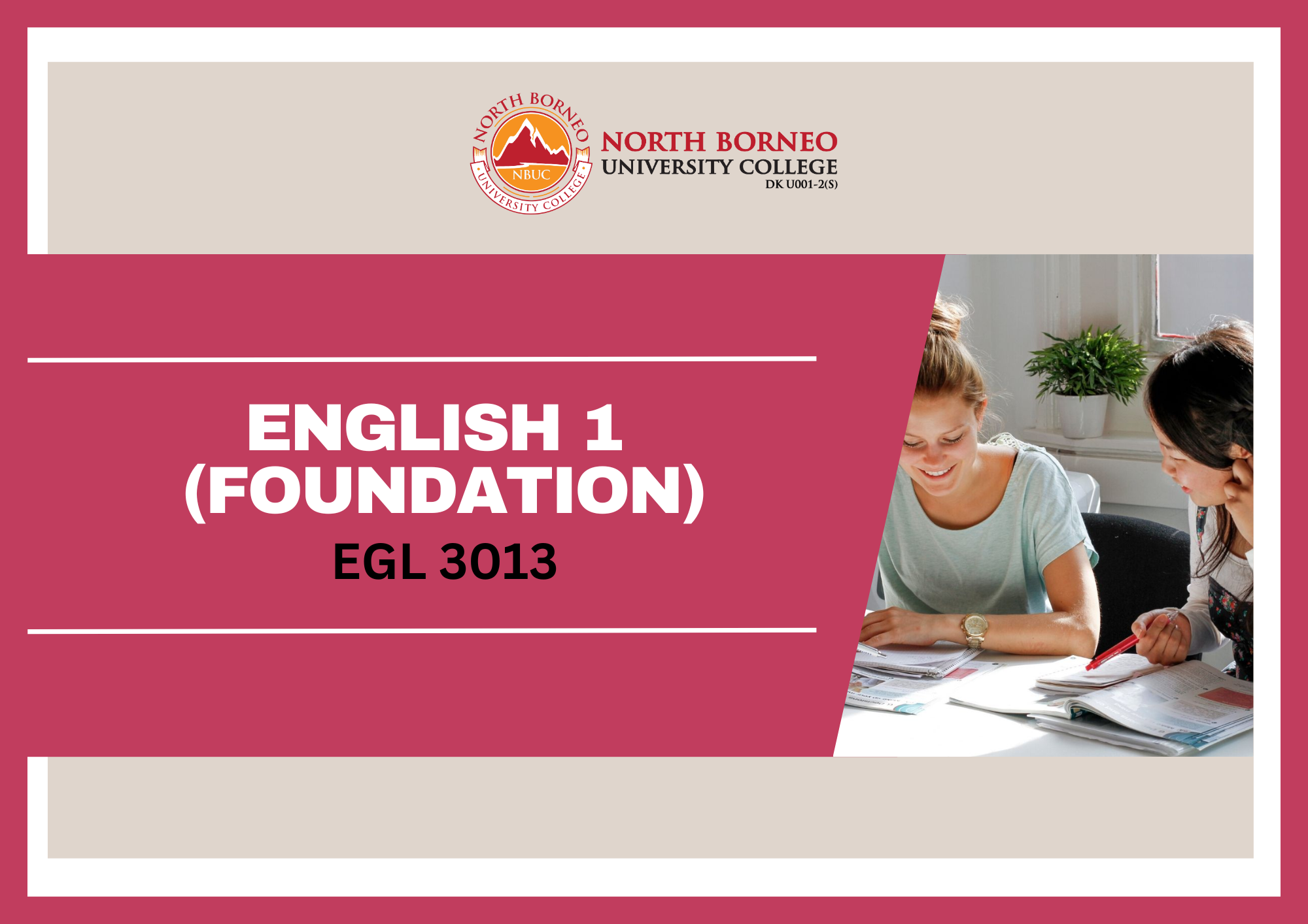 ENGLISH 1 (FOUNDATION / EGL 3013)